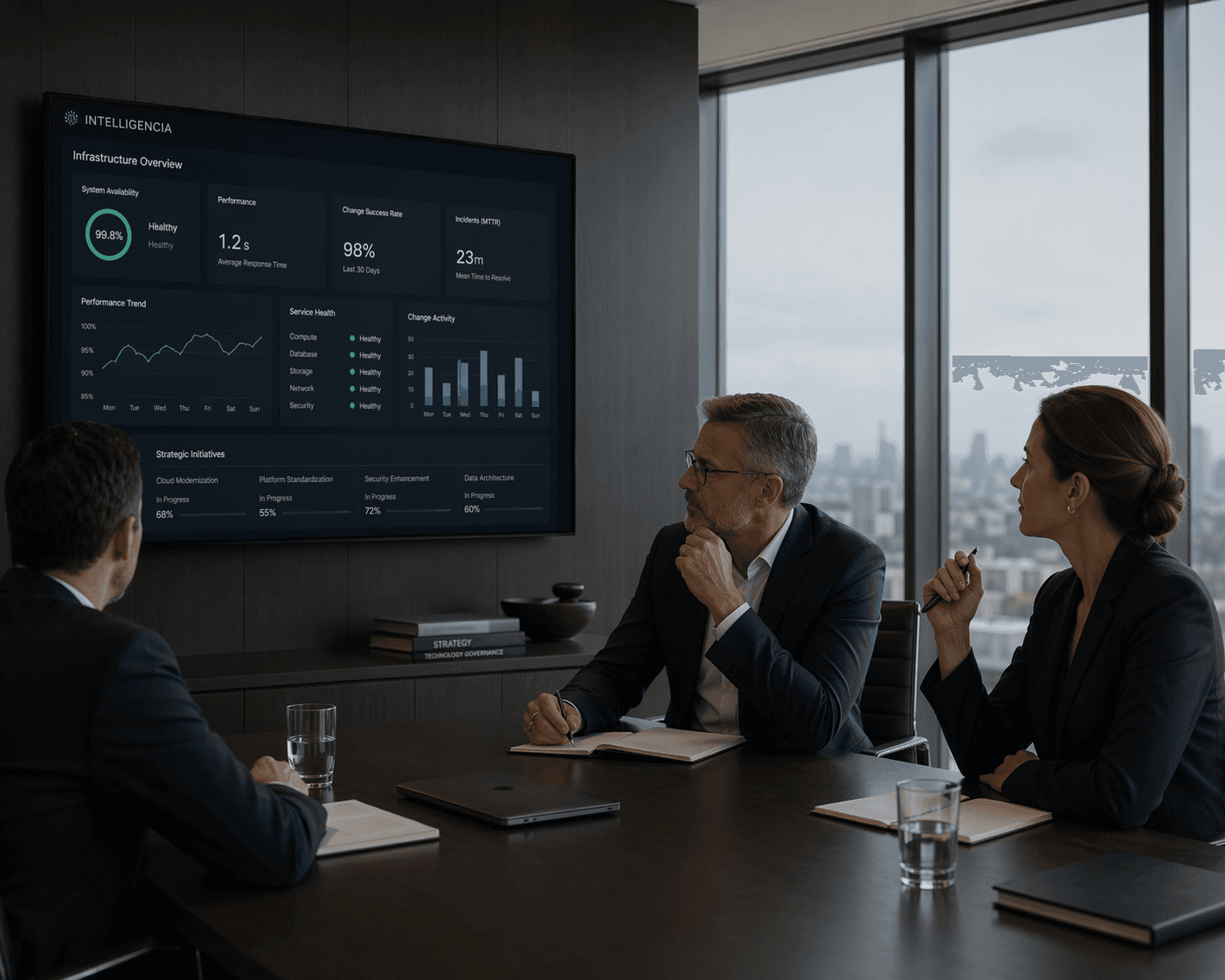 Technology management and advisory visual for Intelligencia.